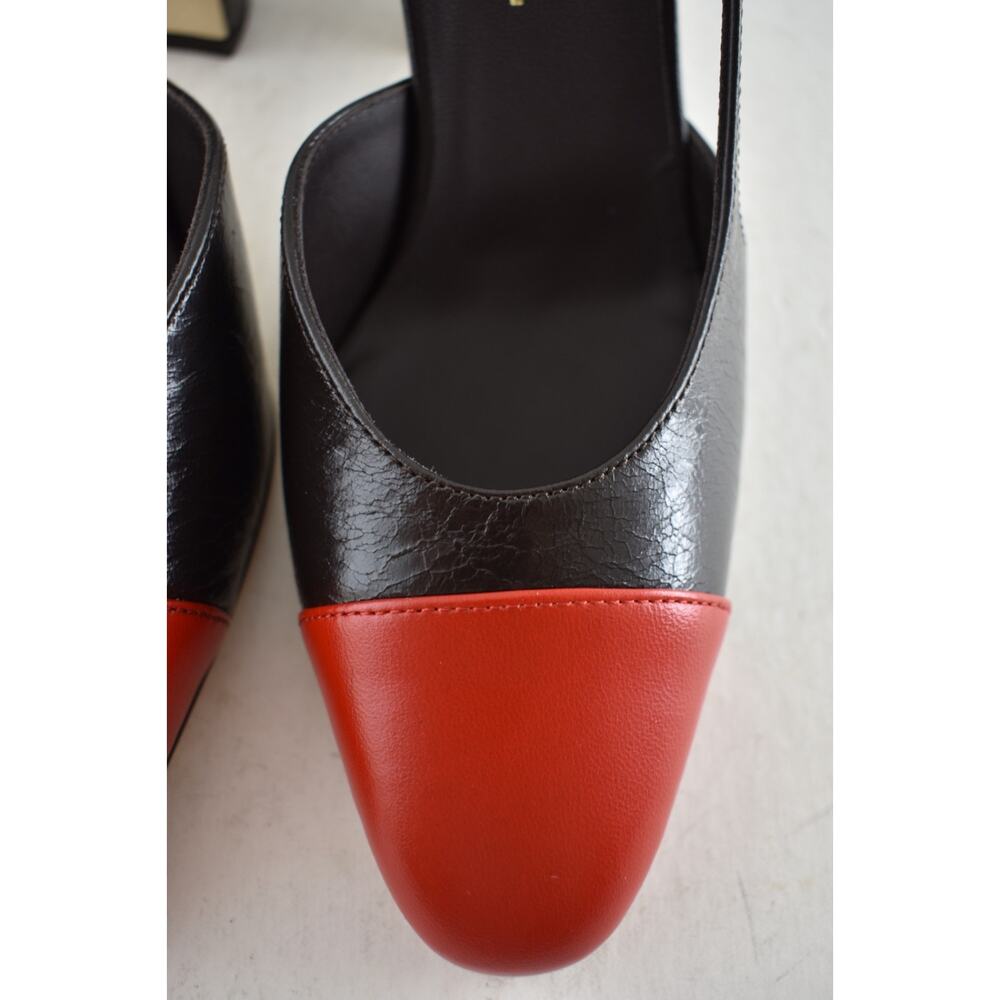 Chanel 26S Blazy Dark Brown Red CC Coco Sling Slingback Block Heel Pump 38c - Picture 10 of 16